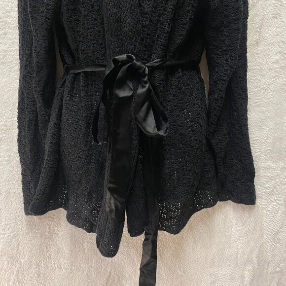 Lane Bryant Linen Blend Wrap Sweater Womens 22/24 Black Capsule Wardrobe Career - Picture 4 of 11